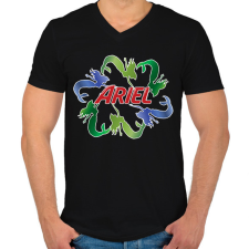 PRINTFASHION ariel márkaparódia - Férfi V-nyakú póló - Fekete férfi póló