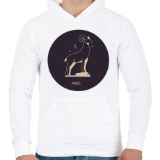 PRINTFASHION Aries - Kos - Férfi kapucnis pulóver - Fehér