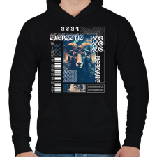 PRINTFASHION Aries - Streetwear style - Férfi kapucnis pulóver - Fekete férfi pulóver, kardigán