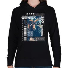 PRINTFASHION Aries - Streetwear style - Női kapucnis pulóver - Fekete