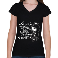 PRINTFASHION arisztokratikus idill.w - Női V-nyakú póló - Fekete