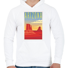 PRINTFASHION Arizona Vintage - Férfi kapucnis pulóver - Fehér férfi pulóver, kardigán