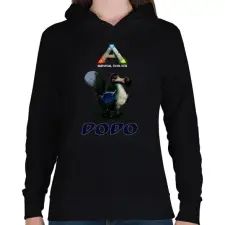 PRINTFASHION ARK-DODO - Női kapucnis pulóver - Fekete női pulóver, kardigán