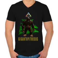 PRINTFASHION ARK-gigantophitecus - Férfi V-nyakú póló - Fekete férfi póló