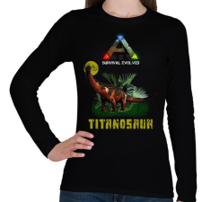 PRINTFASHION ARK-TITANOSAUR - Női hosszú ujjú póló - Fekete női póló