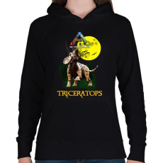 PRINTFASHION ARK TRICERATOPS - Női kapucnis pulóver - Fekete