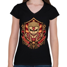 PRINTFASHION Armor Titan - Női V-nyakú póló - Fekete női póló
