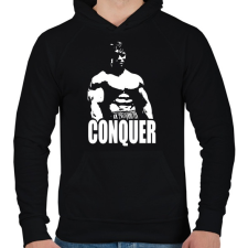 PRINTFASHION Arnold Conquer - Férfi kapucnis pulóver - Fekete férfi pulóver, kardigán