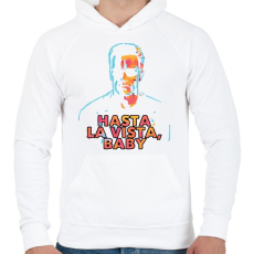 PRINTFASHION Arnold - Férfi kapucnis pulóver - Fehér