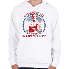 PRINTFASHION Arnold Gym - Gyerek kapucnis pulóver - Fehér