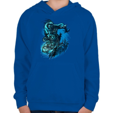 PRINTFASHION Árnyjáték - Gyerek kapucnis pulóver - Királykék gyerek pulóver, kardigán