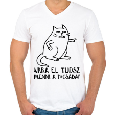 PRINTFASHION Arra el tudsz menni a p*csába - Férfi V-nyakú póló - Fehér férfi póló