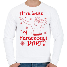PRINTFASHION Arra lesz a Karácsonyi party - Férfi pulóver - Fehér