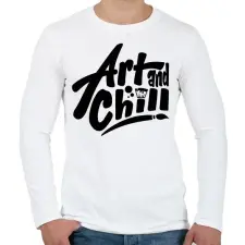 PRINTFASHION Art and chill! - Férfi hosszú ujjú póló - Fehér férfi póló