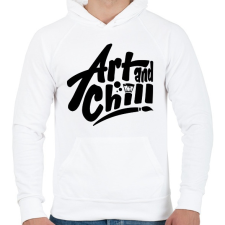 PRINTFASHION Art and chill! - Férfi kapucnis pulóver - Fehér férfi pulóver, kardigán