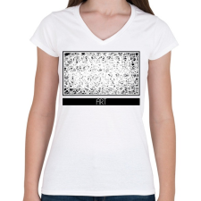 PRINTFASHION Art - Firka - Női V-nyakú póló - Fehér női póló