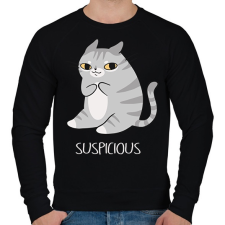 PRINTFASHION Ártatlan cica - Férfi pulóver - Fekete férfi pulóver, kardigán