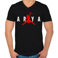 PRINTFASHION Arya Jordan - Férfi V-nyakú póló - Fekete