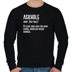 PRINTFASHION Askhole - Graphic Designer - Férfi pulóver - Fekete
