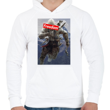 PRINTFASHION Assassin's Creed - Férfi kapucnis pulóver - Fehér férfi pulóver, kardigán
