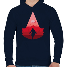 PRINTFASHION Assassin's Creed - Férfi kapucnis pulóver - Sötétkék