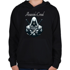 PRINTFASHION Assassin's Creed  - Gyerek kapucnis pulóver - Fekete