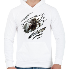 PRINTFASHION Assassins Creed - Férfi kapucnis pulóver - Fehér férfi pulóver, kardigán