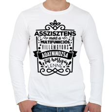 PRINTFASHION Asszisztens - Férfi hosszú ujjú póló - Fehér