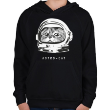 PRINTFASHION Astro cica - Gyerek kapucnis pulóver - Fekete gyerek pulóver, kardigán