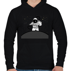PRINTFASHION astronaut - Férfi kapucnis pulóver - Fekete