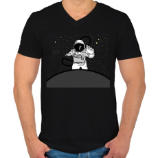 PRINTFASHION astronaut - Férfi V-nyakú póló - Fekete