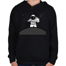 PRINTFASHION astronaut - Gyerek kapucnis pulóver - Fekete gyerek pulóver, kardigán