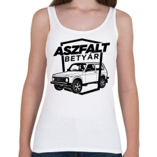 PRINTFASHION Aszfalt betyár - Lada Niva - Női atléta - Fehér női trikó
