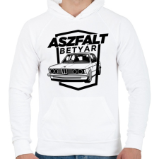 PRINTFASHION Aszfalt betyár - Old School BMW - Férfi kapucnis pulóver - Fehér férfi pulóver, kardigán