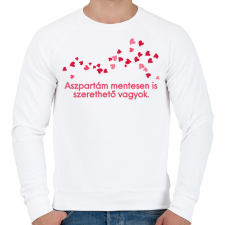 PRINTFASHION Aszpartám mentes Szerelem - Férfi pulóver - Fehér férfi pulóver, kardigán