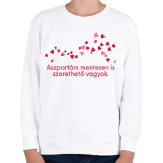 PRINTFASHION Aszpartám mentes Szerelem - Gyerek pulóver - Fehér