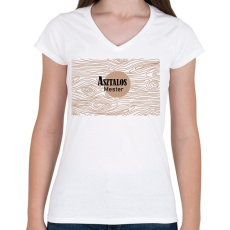 PRINTFASHION Asztalos mester - Női V-nyakú póló - Fehér