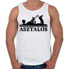 PRINTFASHION Asztalos minta - Férfi atléta - Fehér atléta, trikó
