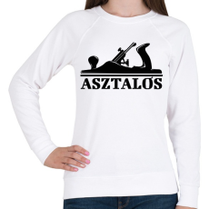 PRINTFASHION Asztalos minta - Női pulóver - Fehér