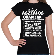 PRINTFASHION Asztalos óradíjak - Női póló - Fekete női póló