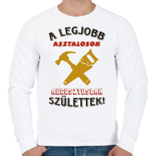 PRINTFASHION Asztalos szülinapja augusztus színes - Férfi pulóver - Fehér férfi pulóver, kardigán