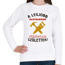 PRINTFASHION Asztalos szülinapja június színes - Női pulóver - Fehér női pulóver, kardigán