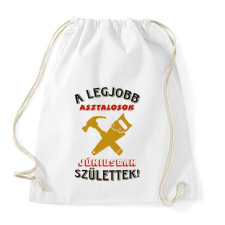 PRINTFASHION Asztalos szülinapja június színes - Sportzsák, Tornazsák - Fehér tornazsák