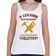 PRINTFASHION Asztalos szülinapja szeptember színes - Női atléta - Fehér női trikó