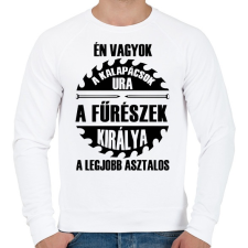 PRINTFASHION Asztalosok királya - Férfi pulóver - Fehér férfi pulóver, kardigán