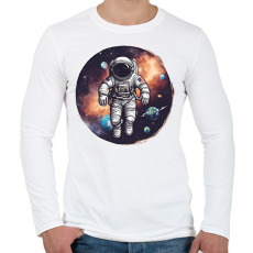 PRINTFASHION Asztronauta - Férfi hosszú ujjú póló - Fehér
