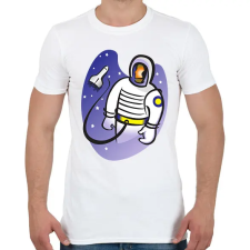 PRINTFASHION Asztronauta - Férfi póló - Fehér férfi póló