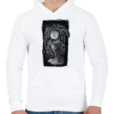 PRINTFASHION Asztronauta grafika - Férfi kapucnis pulóver - Fehér