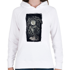 PRINTFASHION Asztronauta grafika - Női kapucnis pulóver - Fehér
