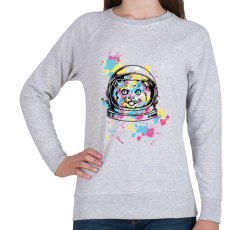 PRINTFASHION Asztronauta macska - Női pulóver - Sport szürke